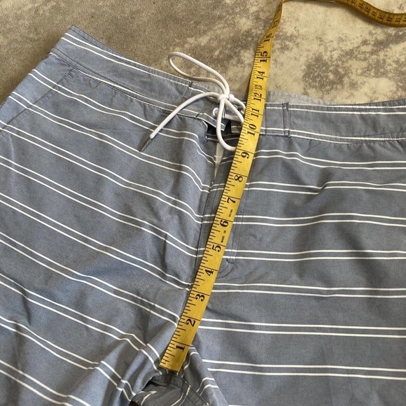 Bononos Swimshorts Mens Size 35 Striped Blue Drawstring Waist Pockets - Picture 3 of 10